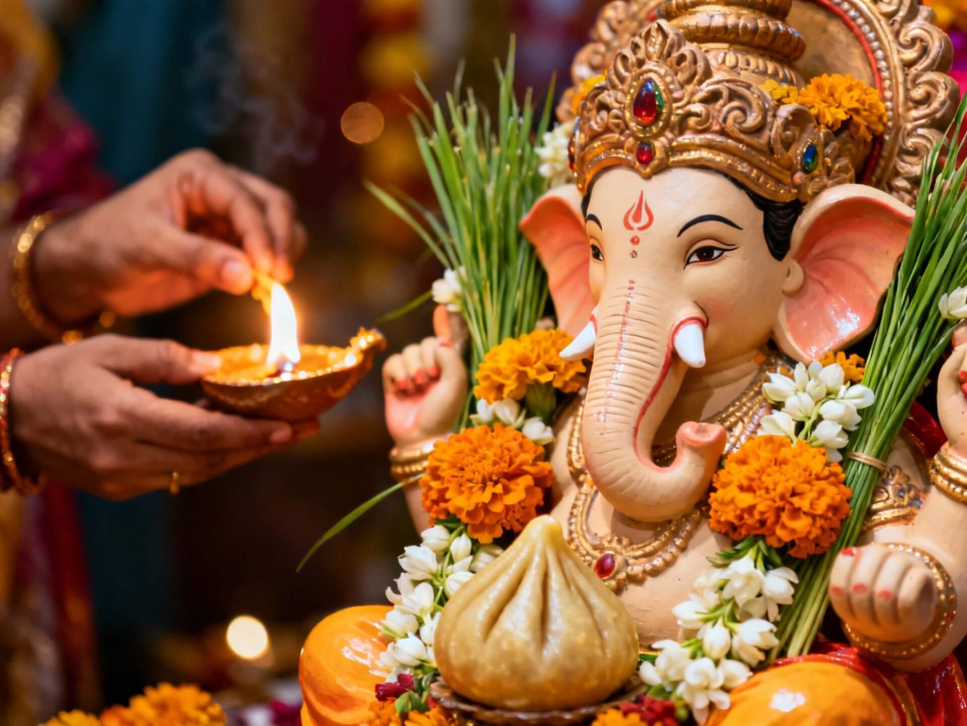 Diwali puja celebration photo